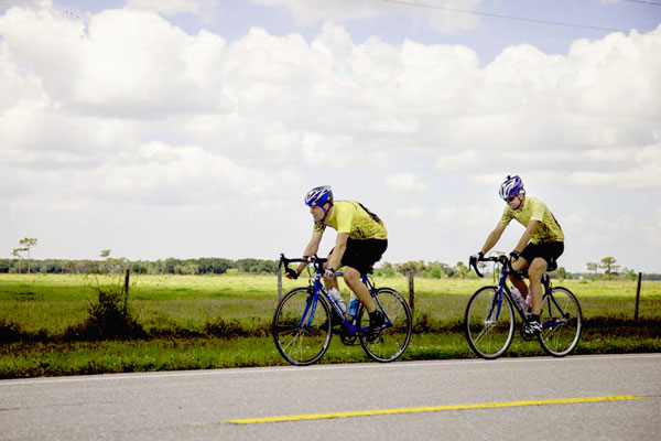 Doug and Dan cycling